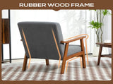 Armchair with Wide Seat, Boucle Accent Chair, Thick Padded Occasional Chair with Solid Wood Frame T3398P329454