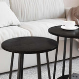 Side Table Set with Shelf 2 pcs Black Oak 869702