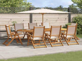 9 Piece Garden Dining Set Solid Wood Acacia and Textilene 3279277