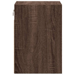 ZNTS Wall-mounted Bedside Cabinet with LED Lights Brown Oak 3307973