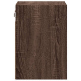 ZNTS Wall-mounted Bedside Cabinet with LED Lights Brown Oak 3307973