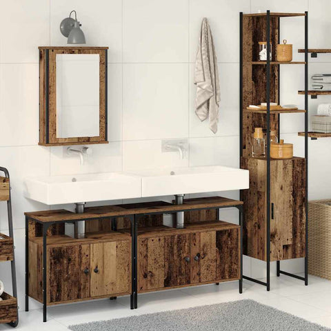Bathroom Furniture Set 4 pcs Old wood 33 x 33 x 185.5 cm 3332589