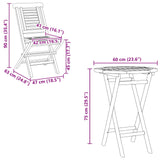 Garden Set 3 pcs Brown Soild Teak Wood 3437377
