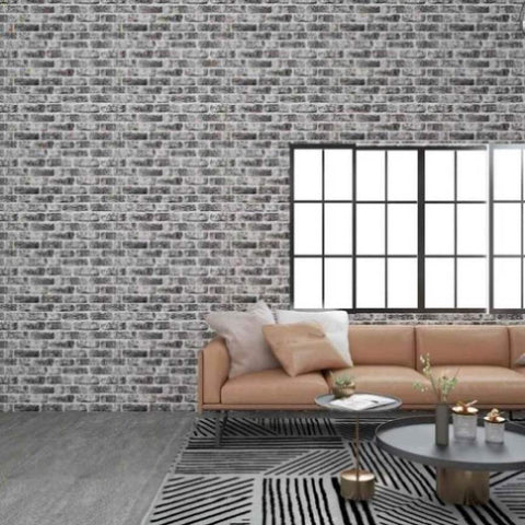 3D Wall Panels with Dark Grey Brick Design 10 pcs EPS 147200