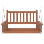 Garden Swing Bench with Metal Chains Brown Solid Wood Fir 4008977