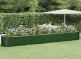 Garden Raised Bed Galvanised Steel 440x80x68 cm Green 318968