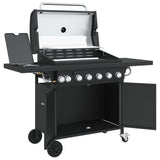 Gas BBQ Grill with 7 Burners Black Powder-coated Steel 3214254