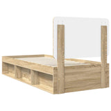 Bed Frame with Headboard Sonoma 90 x 190 cm Solid Pine Wood 3412544
