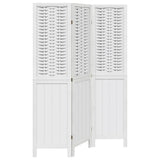 Room Divider 3 Panels White Solid Wood Paulownia 358717