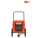 Pet Bike Trailer Orange and Grey Oxford Fabric and Iron 93984