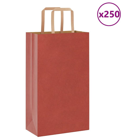 ZNTS Paper Bags 250 pcs with Handles Red 21x11x36 cm 4101981