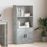 Bookcase Concrete Grey 60x24x120 cm Engineered Wood 860421