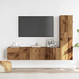 Wall Mounted TV cabinets 3 pcs Old Wood Engineered Wood 3328961