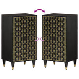 Side Cabinet Black Solid mango wood, engineered wood 358344