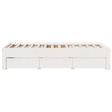 Bed Frame without Mattress with Drawers White 90x200 cm Solid Wood Pine 3308814