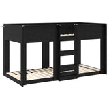 Bunk Bed for Kids Black Oak 90 x 190 cm Engineered Wood 3410396
