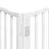 Dog Gate with Door Foldable 12 Panels White 600 cm Poplar Wood 3155595