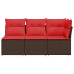 Garden Sofa 8 pcs Brown and red 172 x 62 x 69 cm Poly rattan 366241