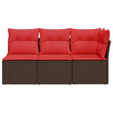 Garden Sofa 8 pcs Brown and red 172 x 62 x 69 cm Poly rattan 366241