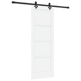 Sliding Door White and Black 73.5 x 198.5 cm Solid Pine Wood 3333495