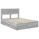 Bed Frame with Drawer Grey Sonoma 140 x 190 cm Engineer Wood 3409847