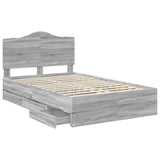 Bed Frame with Drawer Grey Sonoma 120 x 200 cm Engineer Wood 3413434