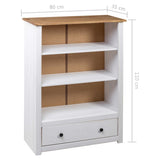 Bookcase White 80x35x110 cm Solid Pine Wood Panama Range 282669