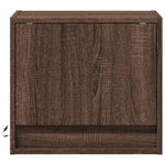 ZNTS Wall-mounted Bedside Cabinets with LED Lights 2 pcs Brown Oak 852088