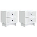 Bedside Cabinet 2 pcs White 43 x 34.5 x 47.5 cm Engineered Wood 893836
