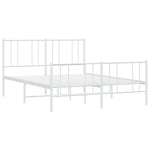 Metal Bed Frame without Mattress with Footboard White 140x190cm 352547