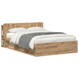 Headboard Cabinet with Storage Artisan Oak Engineered Wood 8001218