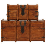 Treasure Chest Set 2 Pieces Solid Acacia Wood Honey Finish 245656