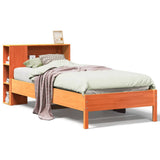 Bookcase Bed without Mattress Wax Brown 100x200cm Solid Wood Pine 3322848