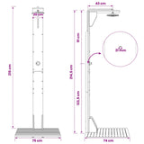 Outdoor Shower 219 cm Solid Acacia Wood and Stainless Steel 903116