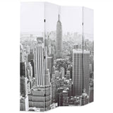 Folding Room Divider 160x170 cm New York by Day Black and White 245858