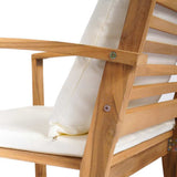 Chair 2 pcs Brown and Cream 65 x 60 x 76.5 cm Solid Teak Wood 42006405
