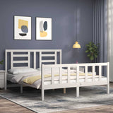 Bed Frame without Mattress White 160x200 cm Solid Wood Pine 3192892