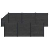Fence Panel 7 pcs WPC and Aluminium Black 3429425