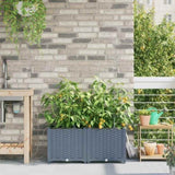 Garden Planter 2 pcs LiGht Grey 80 x 40 x 37.5 cm Plastic 42002891