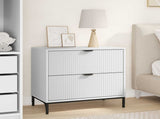 Bedside Table White 63.5 x 36 x 61 cm Engineered wood 883464