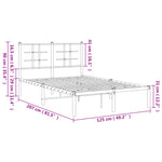 Metal Bed Frame without Mattress with Headboard Black 120x200cm 355559