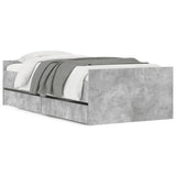 Bed Frame Concrete Grey Engineered Wood Single Bed Frame 3207367