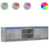 TV Cabinet with LED Concrete Grey 180x34x50 cm Engineered Wood 3307915