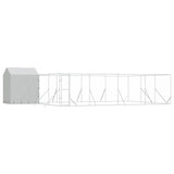 Outdoor Dog Kennel with Roof Silver 10x6x2.5 m Galvanised Steel 3190480
