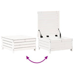 7 Piece Garden Lounge Set White Solid Wood Pine 3250617
