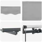 Retractable Awning Light Grey 450 x 300 cm Fabric and Aluminium 3331002
