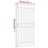 Sliding Door with Hardware Set 95x210 cm Solid Wood Pine 3203108