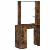 Desk with Shelf Smoked Oak 78.5 x 37 x 154.5 cm Engineered Wood 869342