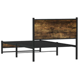 Metal Bed Frame without Mattress Smoked Oak 100x200 cm 4007827