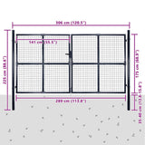 Mesh Garden Gate Galvanised Steel 300x175 cm Grey 143366